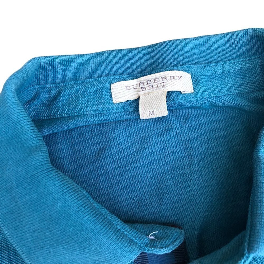 VINTAGE Burberry Brit Shirt Polo Button Up Blue - Picture 6 of 6